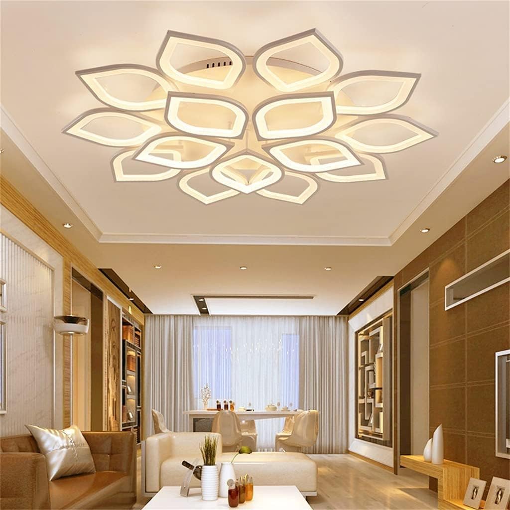 MyLjp LED Ceiling Light Dimmable, 180W Ceiling Lamp Living Room Lamp Color Change Modern Creative Living Room Lamp White Acrylic Energy Saving Dimming Ceiling Light Kitchen Bedroom Lamp