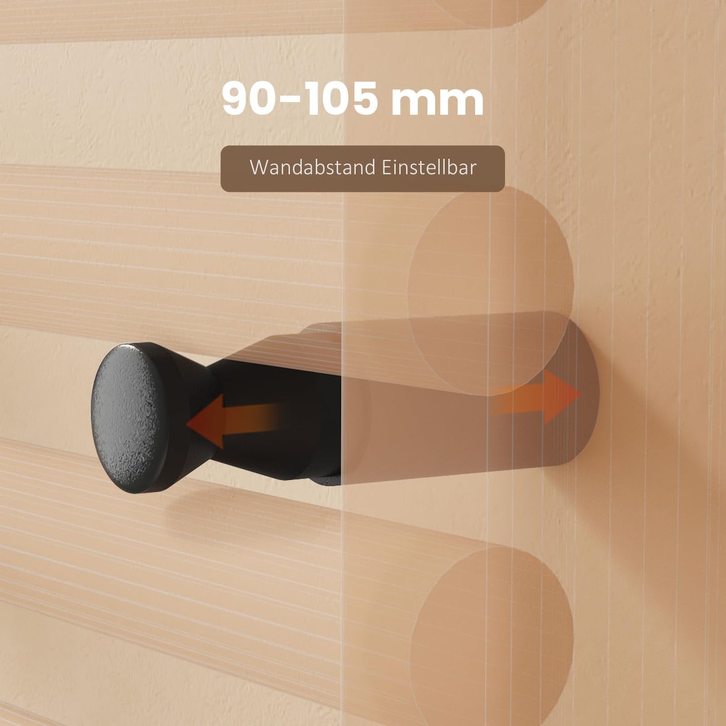 EMKE bathroom radiator 1000x400 mm, towel radiator with middle connection. Towel holder, towel warmer, towel dryer, bathroom radiator, towel heating in anthracite 356W.
