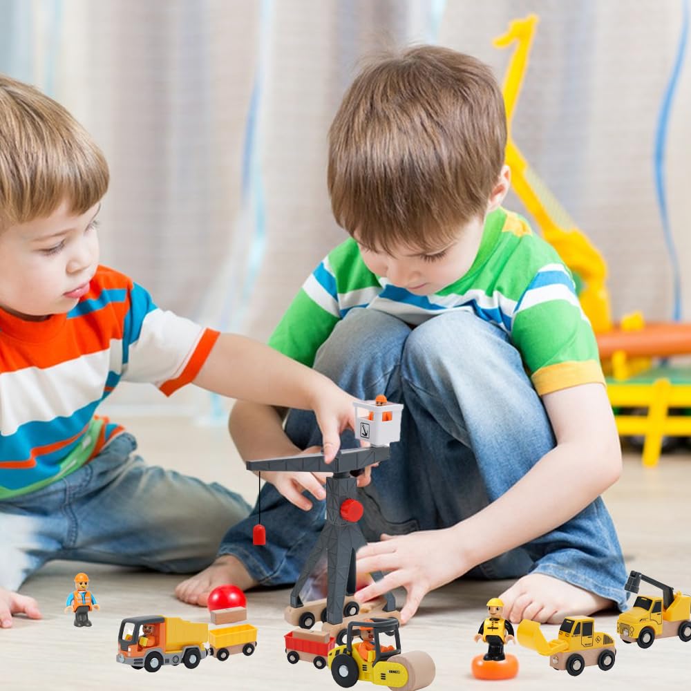 WDKXCN Construction vehicles for kids, construction toys, crane toy, mini excavator, bulldozer - play set for ages 3 and up.