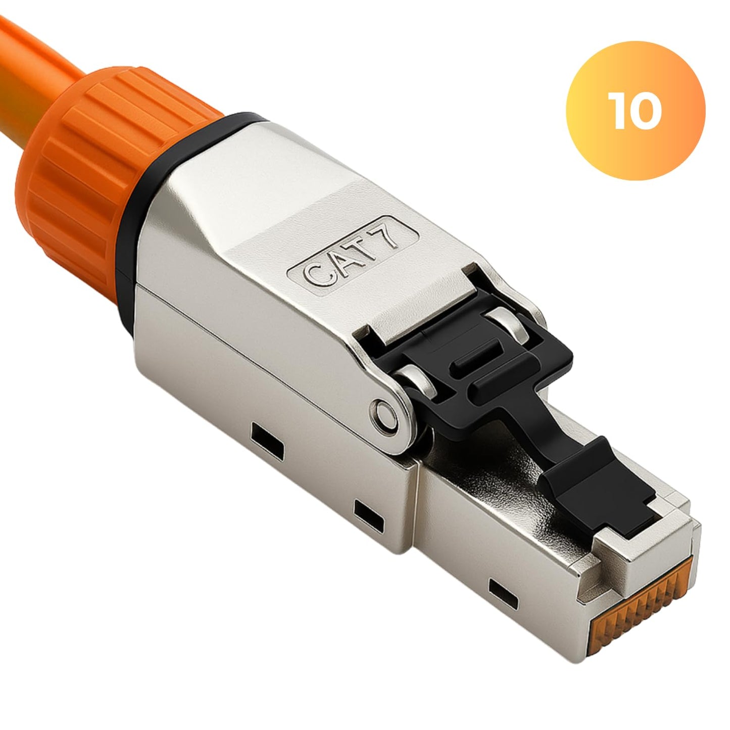 8x RJ45 plugs CAT 7 - tool-free network plugs for Ethernet, installation cables & network cables | Gigabit capable, shielded, 10 Gbit/s, gold-plated contacts.