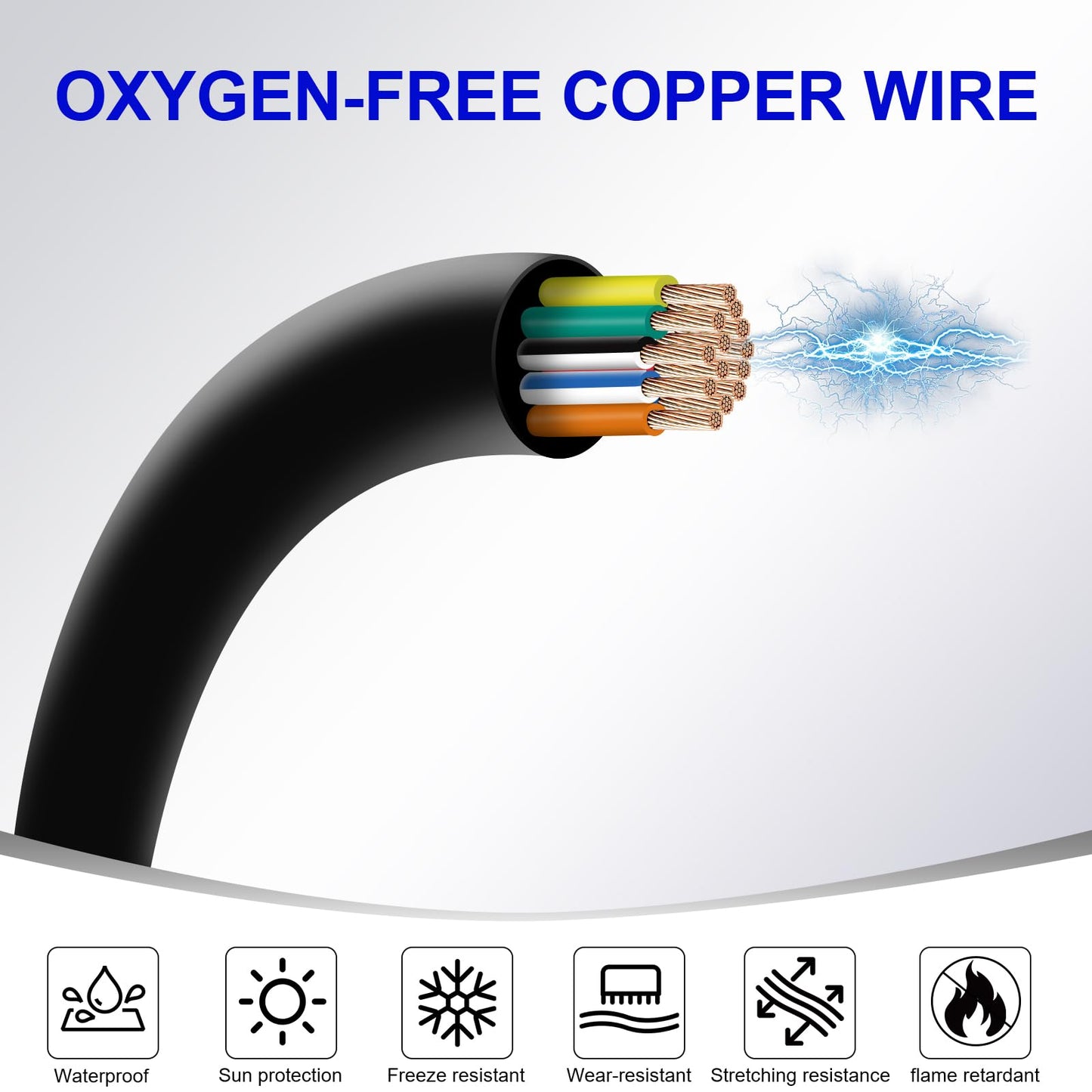 AOHEWEI 13-pin trailer cable 5m towing rope black 13-pin trailer cable for caravan truck industry