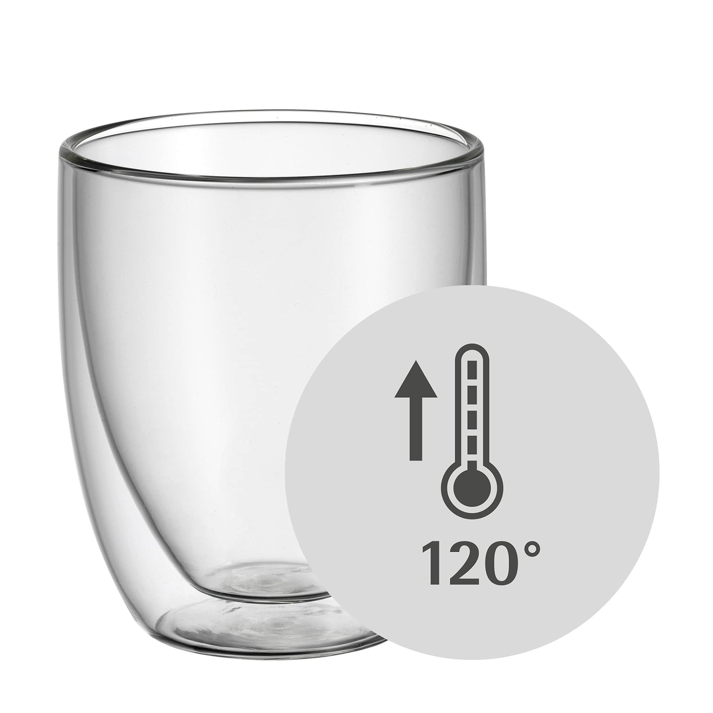 WMF Cult double-walled Cappuccino glasses set of 6, 250ml, floating effect, thermoglasses, heat-resistant for tea and coffee.