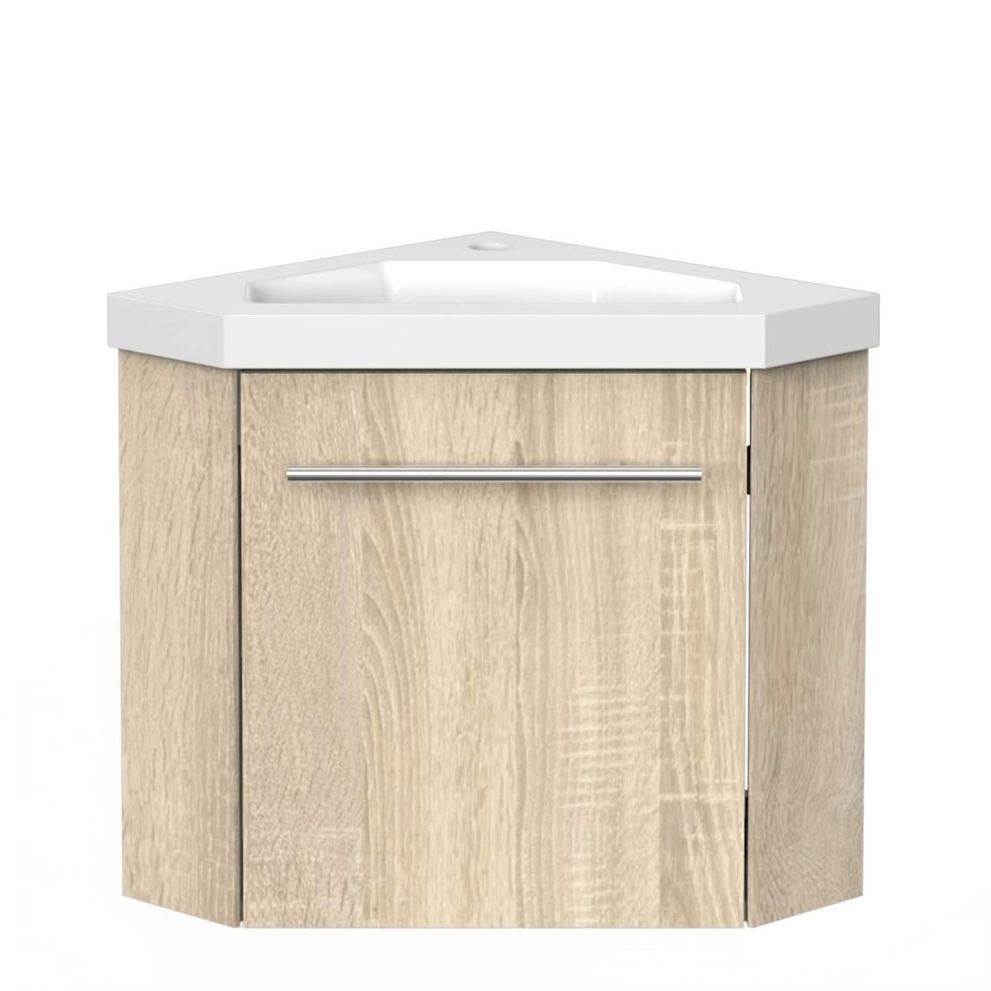 Aica bathroom corner washbasin 40 cm pre-assembled corner cabinet Washbasin with base cabinet Small washbasin furniture Oak