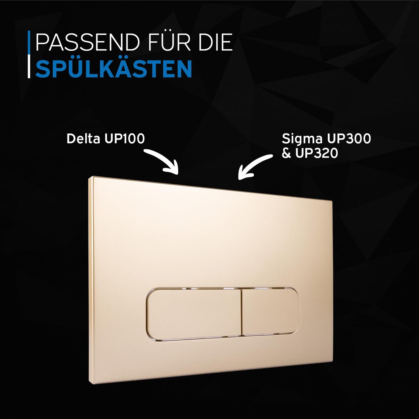 4u Flush plate for Geberit cistern Sigma UP300, UP320, and Delta UP100, rounded buttons (champagne gold)
