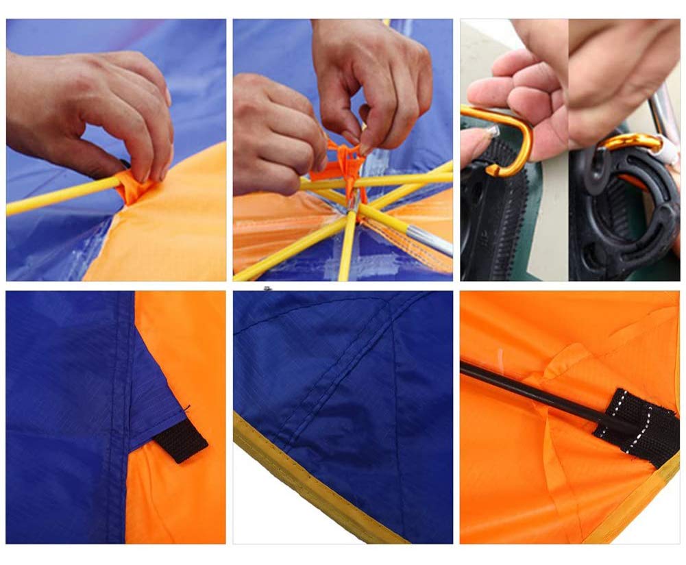 Floating inflatable boat canopy inflatable sun umbrella boat/sailboat canopy top cover fishing tent (navy blue) for 4-5 people.