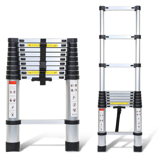 Ansobea 4.4m telescopic ladder multifunctional telescopic design aluminum telescopic ladder finger protection extension ladder telescopic ladder ladder stairs leaning ladder
