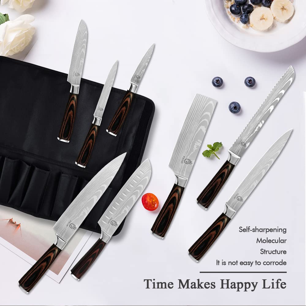 FULLHI Knife Set, 14-piece Japanese Knife Set, sharp Stainless Steel Kitchen Knife Set.