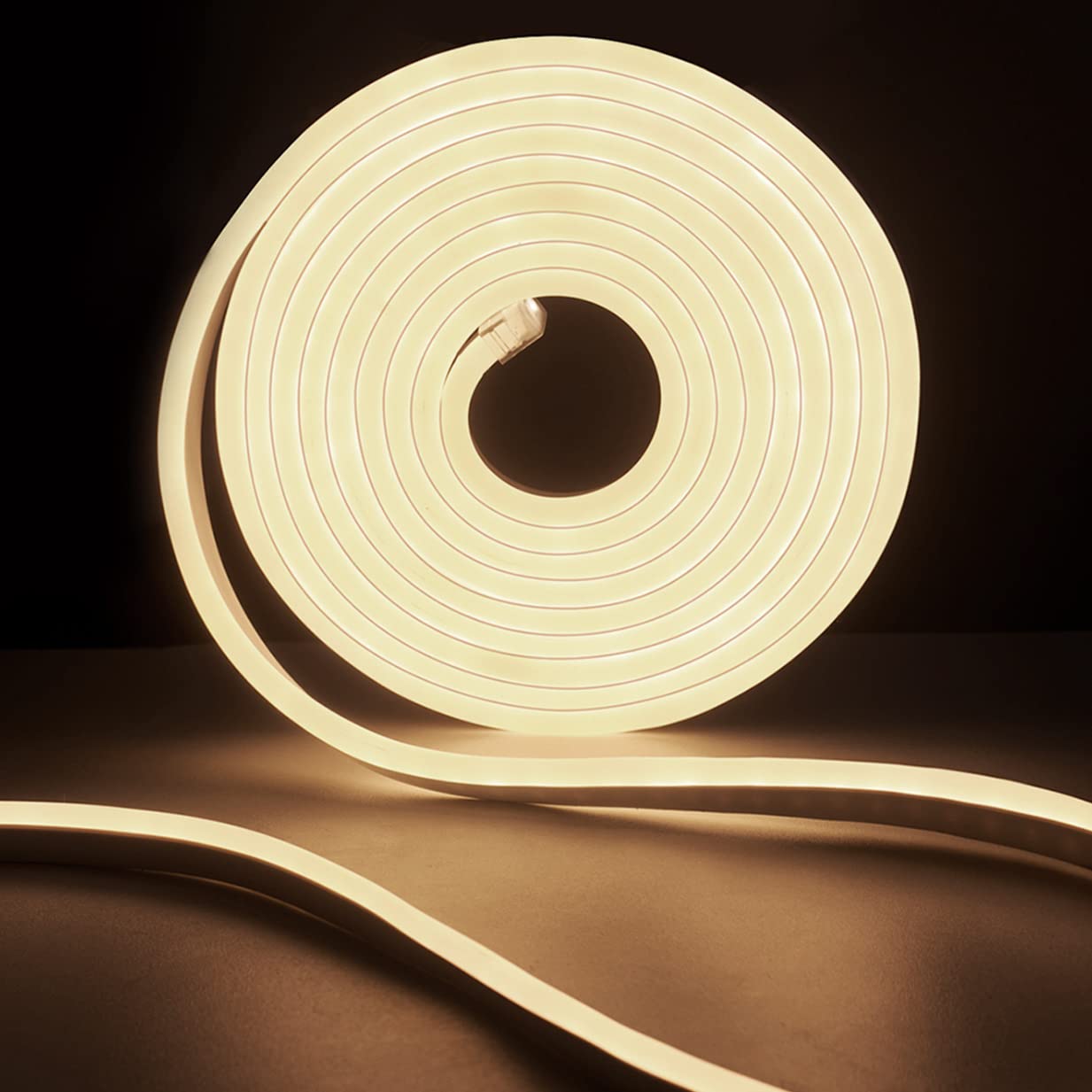 SUCIKORIO Neon LED Strip 20m, Waterproof Flame Retardant IP65 Led Strip Natural White 4000K 230V Leds String Lights Outdoor 120 LED/M Flexible DIY Light Band Outdoor Area with Power Supply for Home, Party, Kitchen