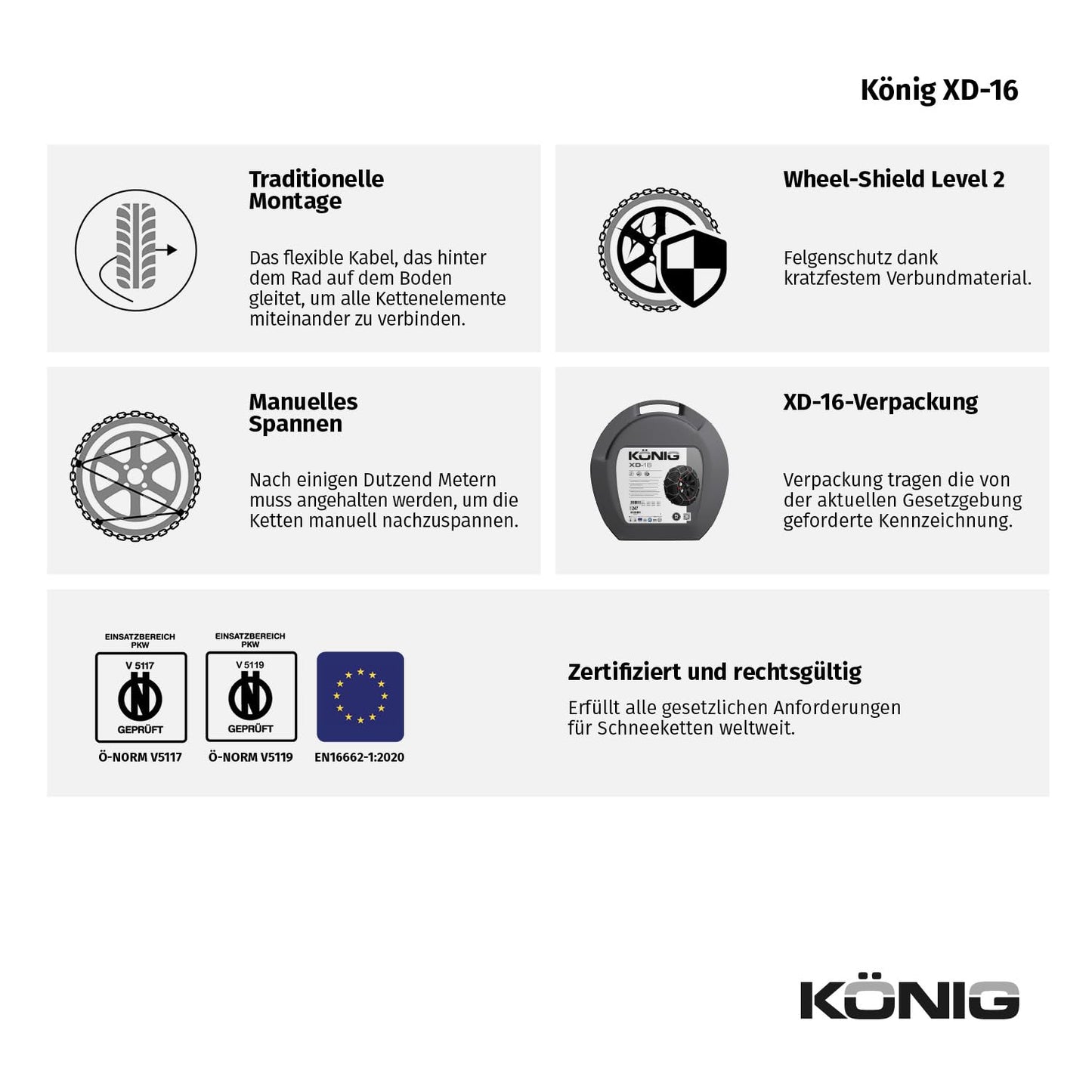 KING XD-16 220 - snow chains