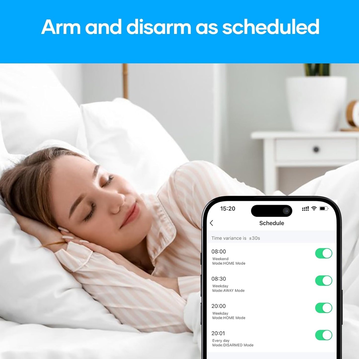 AGSHOME Wireless Alarm System, 15 Piece, WiFi, Security, Burglar System Wireless, 120 dB, Home Security Sets, Expandable - Compatible with Alexa, Google Assistant.