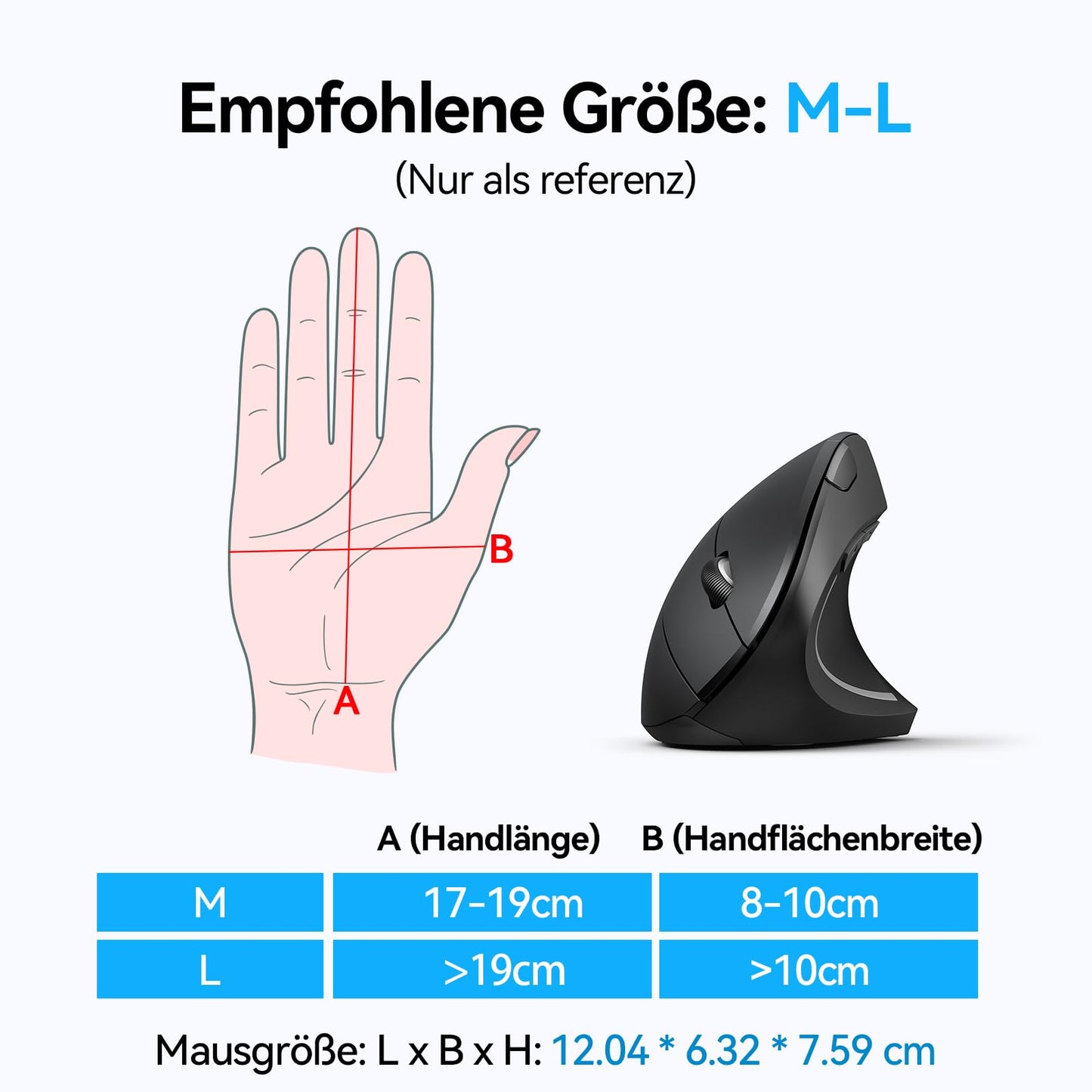 TECKNET Ergonomic Mouse, Wireless Bluetooth Vertical Mouse(BT 5.0+BT 3.0+2.4G), 6 Adjustable Levels up to 4800 DPI, Optically Quiet Wireless Mouse for Laptop/PC/Mac/Tablet/iPad(Win/Android/iOS), 6 Buttons