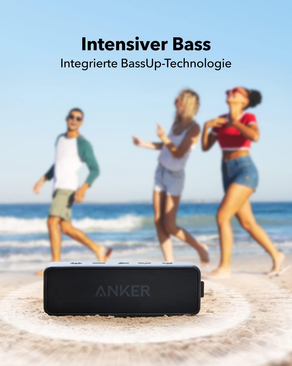 Anchor SoundCore 2 Bluetooth Speaker, Fantastic Sound, Huge Bass with Dual Bass Drivers, 24h Battery, Improved IPX7 Water Protection, Wireless Speaker for iPhone, Galaxy, etc. (Black)