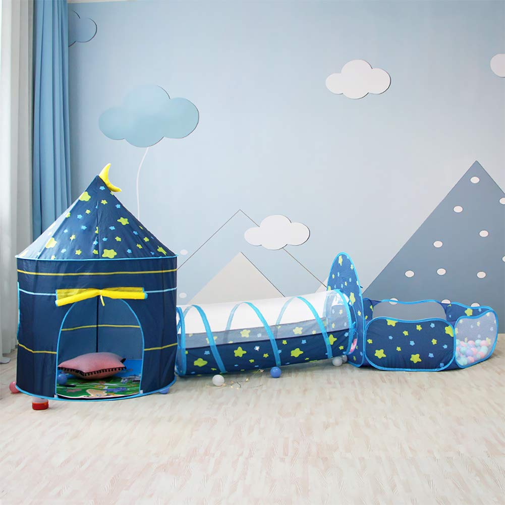 Play tents for girls boys, CestMall 3 in 1 kids play tent with house tent ball pool tunnel, kids pop up tent house palace tent play tent with carrying bag for boys girls toddlers indoors.