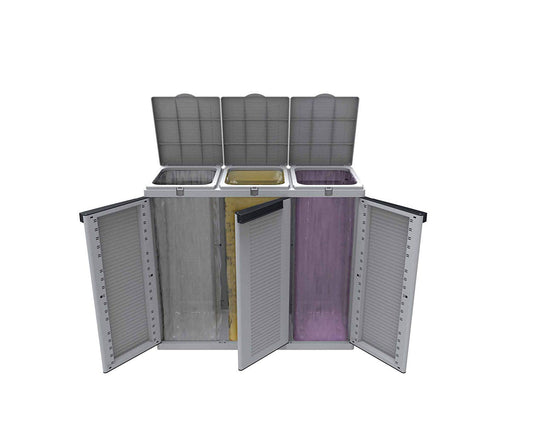 Terry, Ecocab 3, garbage sorting cabinet, for indoor and outdoor use, 3 separate compartments - 102x39x88.7 cm