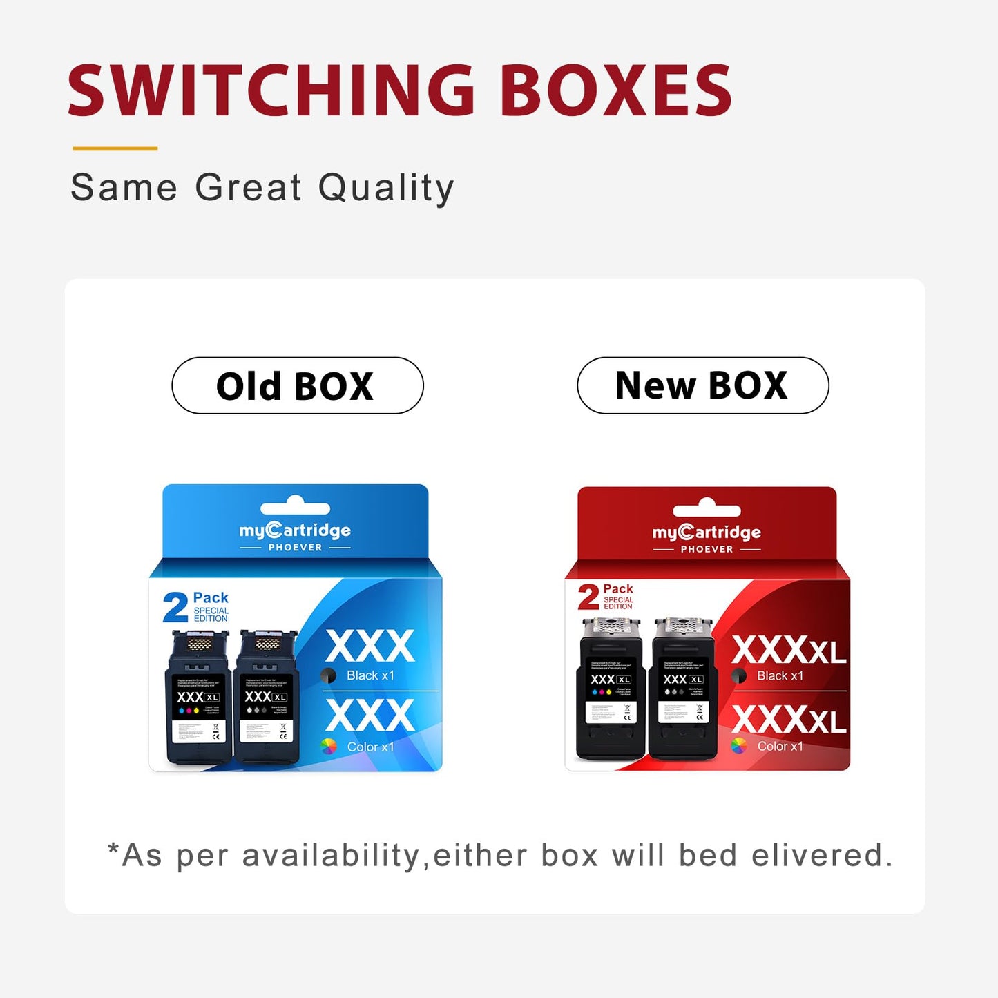 MYCARTRIDGE PHOEVER 560 561 XL cartridges are replacement for Canon printer cartridges 560 XL black and 561 XL color for TS5350, TS5351, TS5352, TS5353, TS7451 printers (2-Pack).
