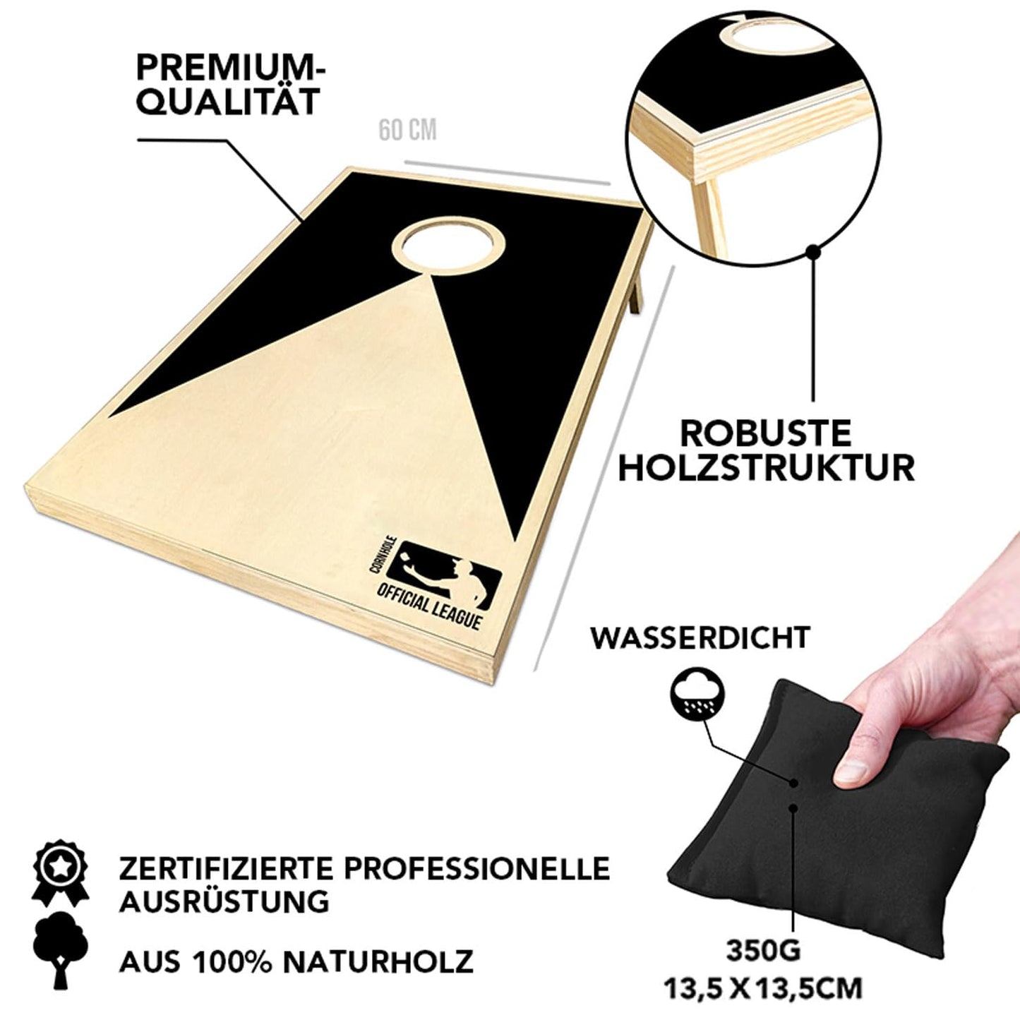 Official Cornhole® |American Cornhole| Easy to transport| Official dimensions| Premium quality| Outdoor and beach game| OriginalCup®