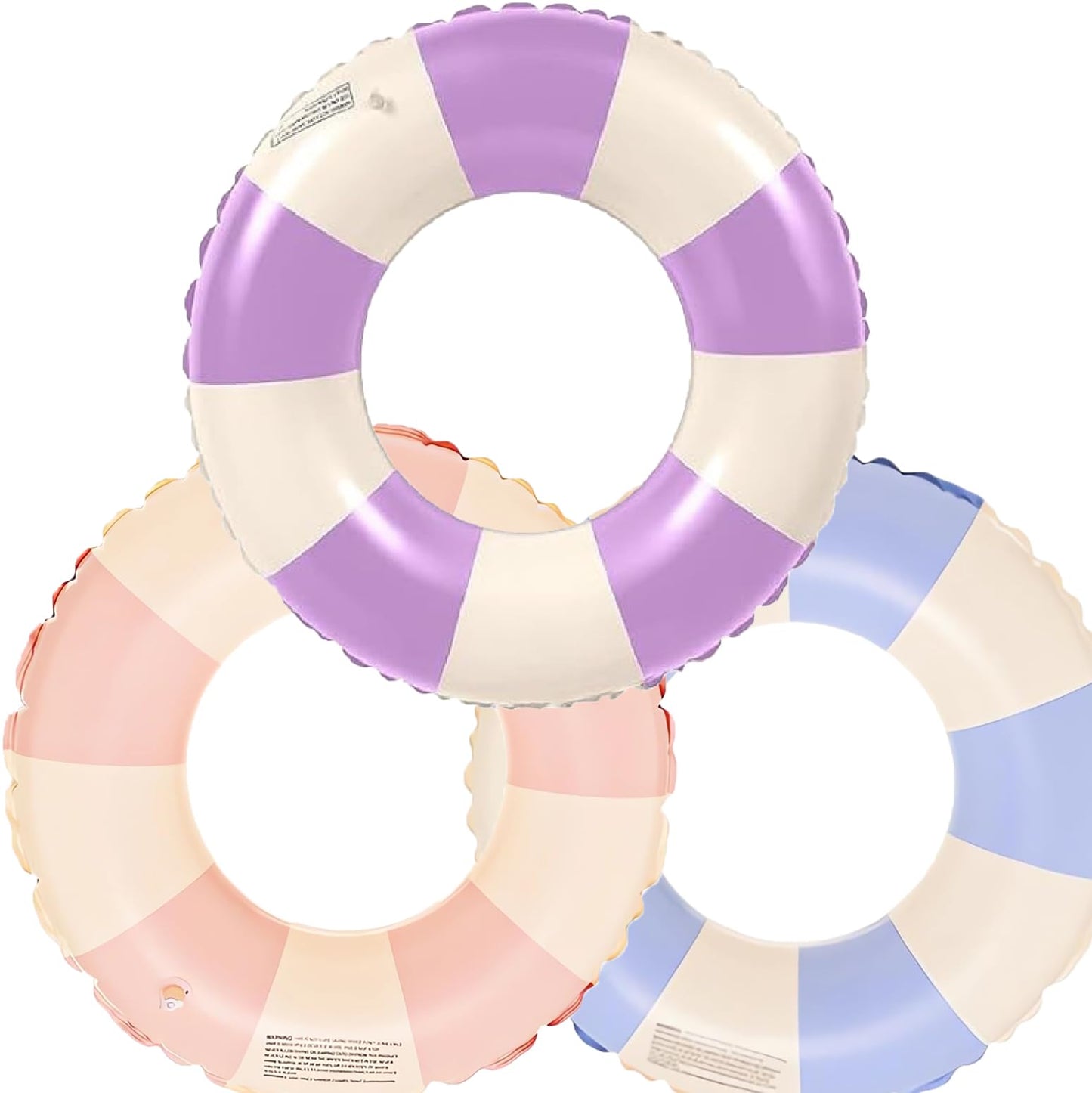 3 PCS Swimming Ring for Adults, Inflatable Swim Float Ring, Inflatable Pool Floats, Swim Tube for Summer Pool Party (Blue+Pink+Purple)