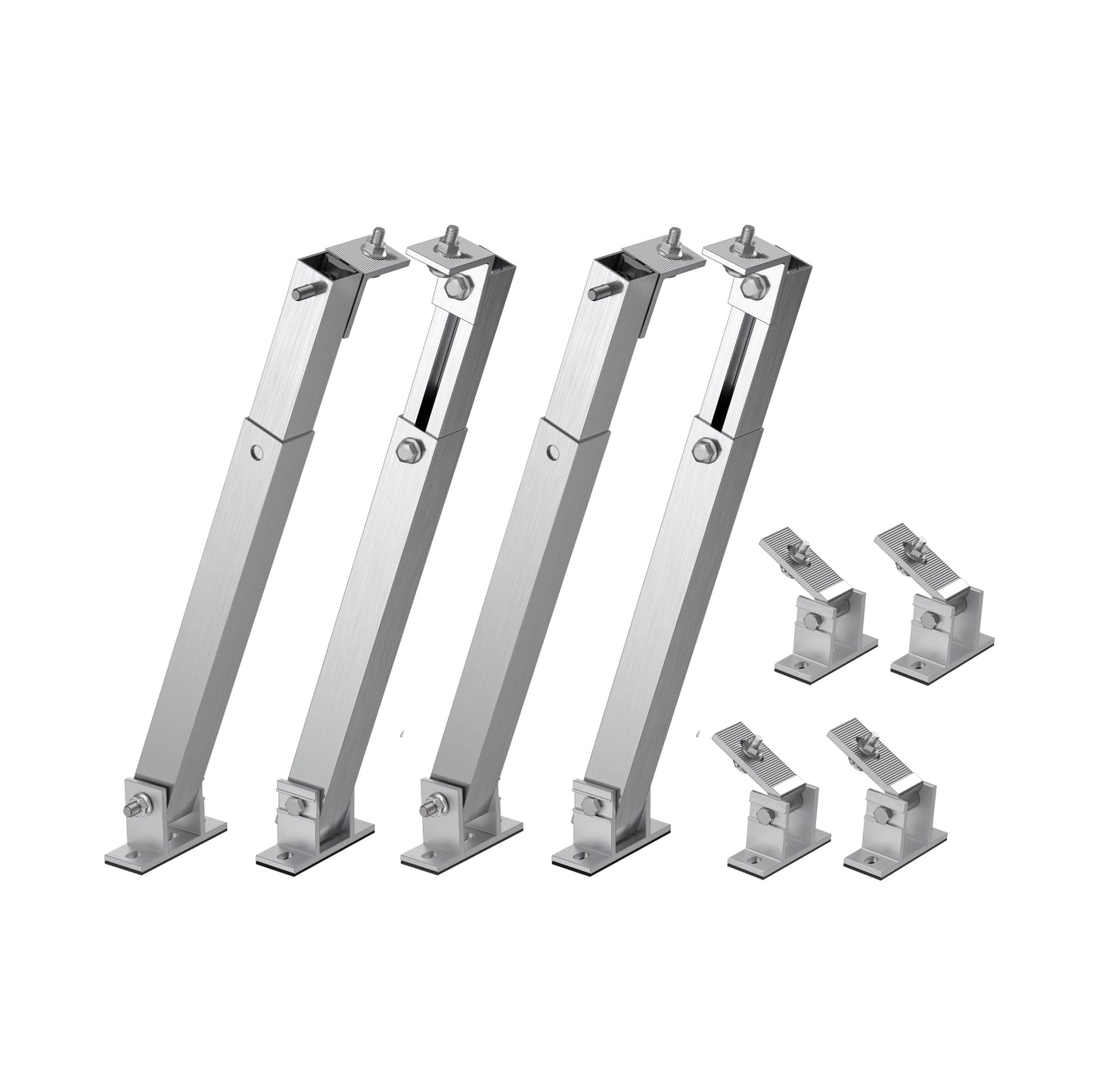 Anchor SOLIX Solar Panel Wall Mount, 2-panel, adjustable length and tilt (15°-30°), weatherproof and sturdy aluminum alloy, Silver, Solar Panel Mount for balcony power plants.