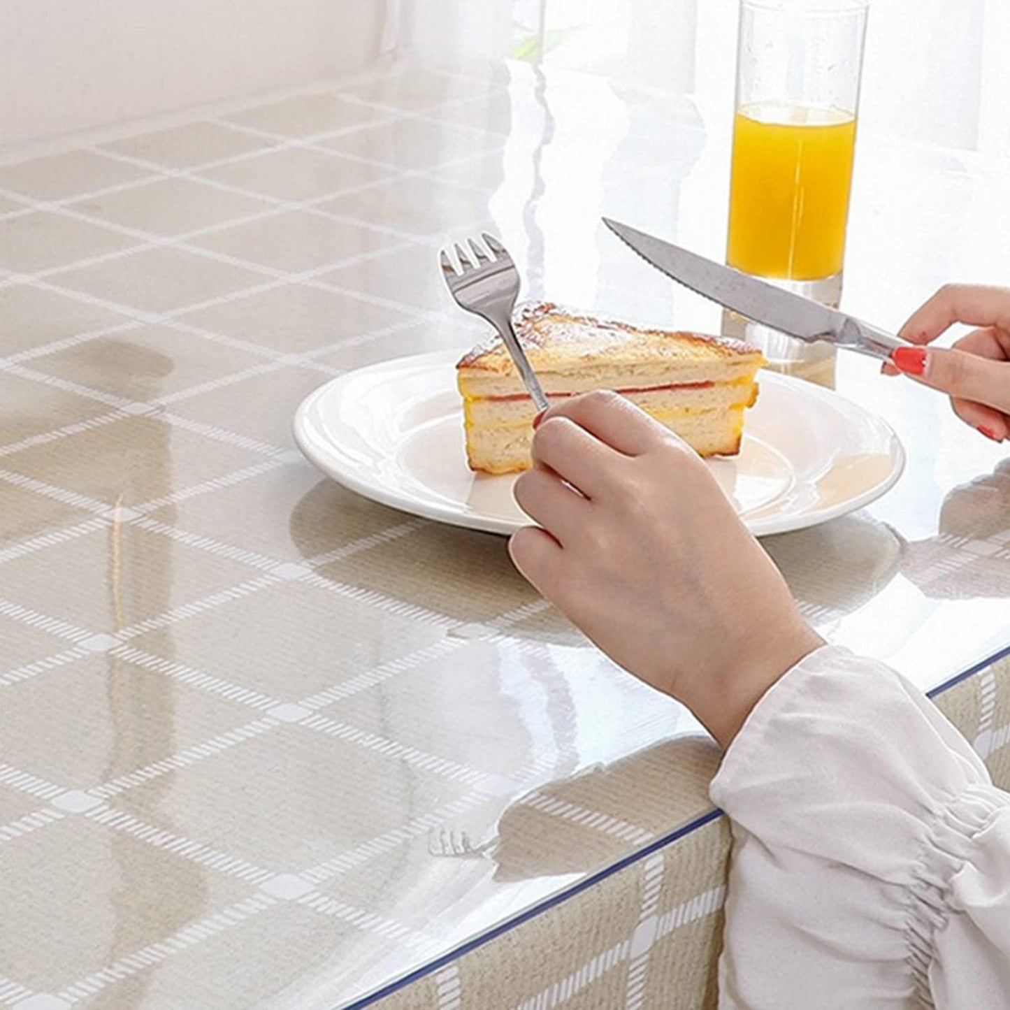 Table cover transparent 2mm thick clear PVC tablecloth clear PVC protective film table protection washable waterproof clear tablecloth, 200 x 100 cm.