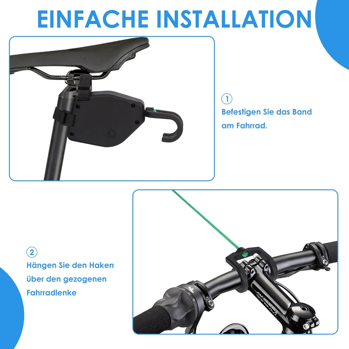 Gaethra Bike Tow Rope for Kids, 2.5m Bike Cable Pull for Kids, Universally Compatible, Retractable, 550 lb Capacity, for MTB, Kids Bike