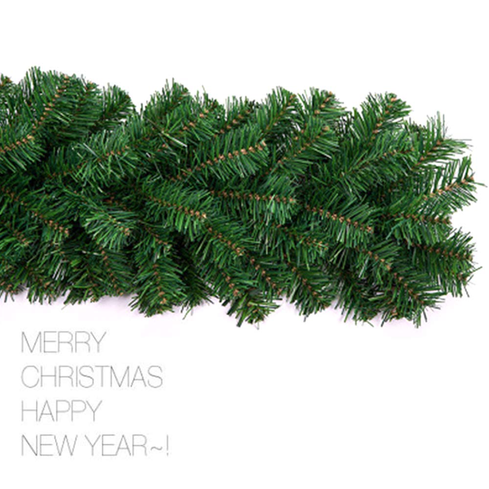 Xinlie Pine Garland Artificial Green Pine Christmas Garland Plastic Pine Garland for Outdoor Wreath Peony Vine Flower Wreath Artificial Decorative Landscaping Wreath 2.7m (1 PCS)