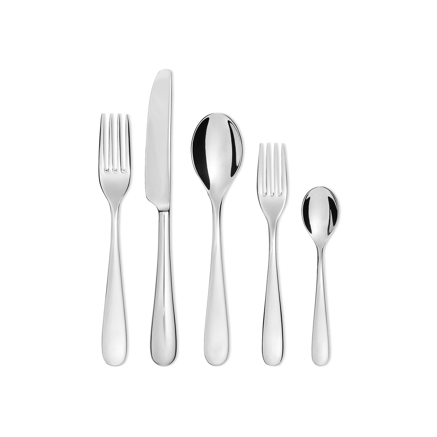 Alessi 5180/3M Nuovo Milano 6 Piece Table Knife Set/Block, polished stainless steel, 9"