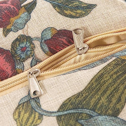 Makimoo outdoor dining chair cushions, comfort patio seat cushions, 110 x 52.5 x 11.5 cm, single frame and zipper (Khaki Blossom Essence, 4)