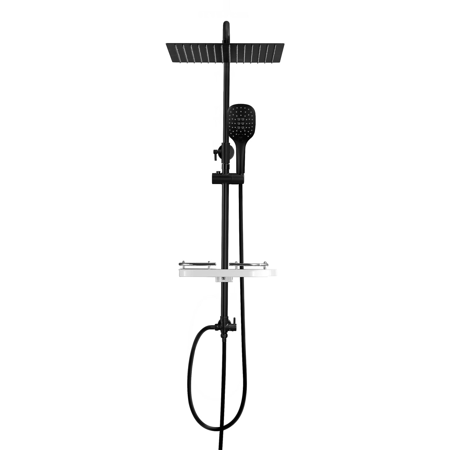 Görbach shower system shower set rain shower head overhead shower set matte black (3030MB+shelf)