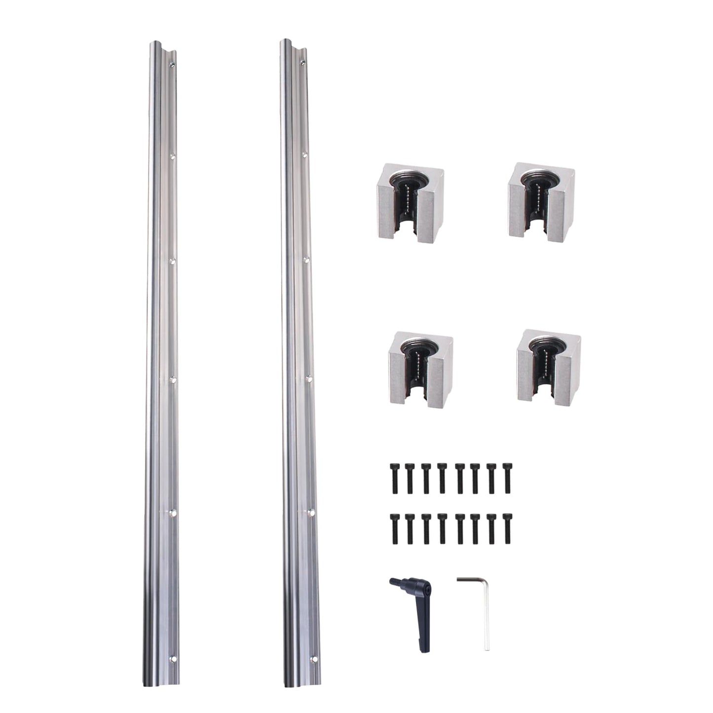 ONLISUM Linear rail guide SBR20 1000mm 2 pieces linear shaft 4 pieces SBR20UU bearing block CNC kit linear rails and bearings kit for automated machines and systems