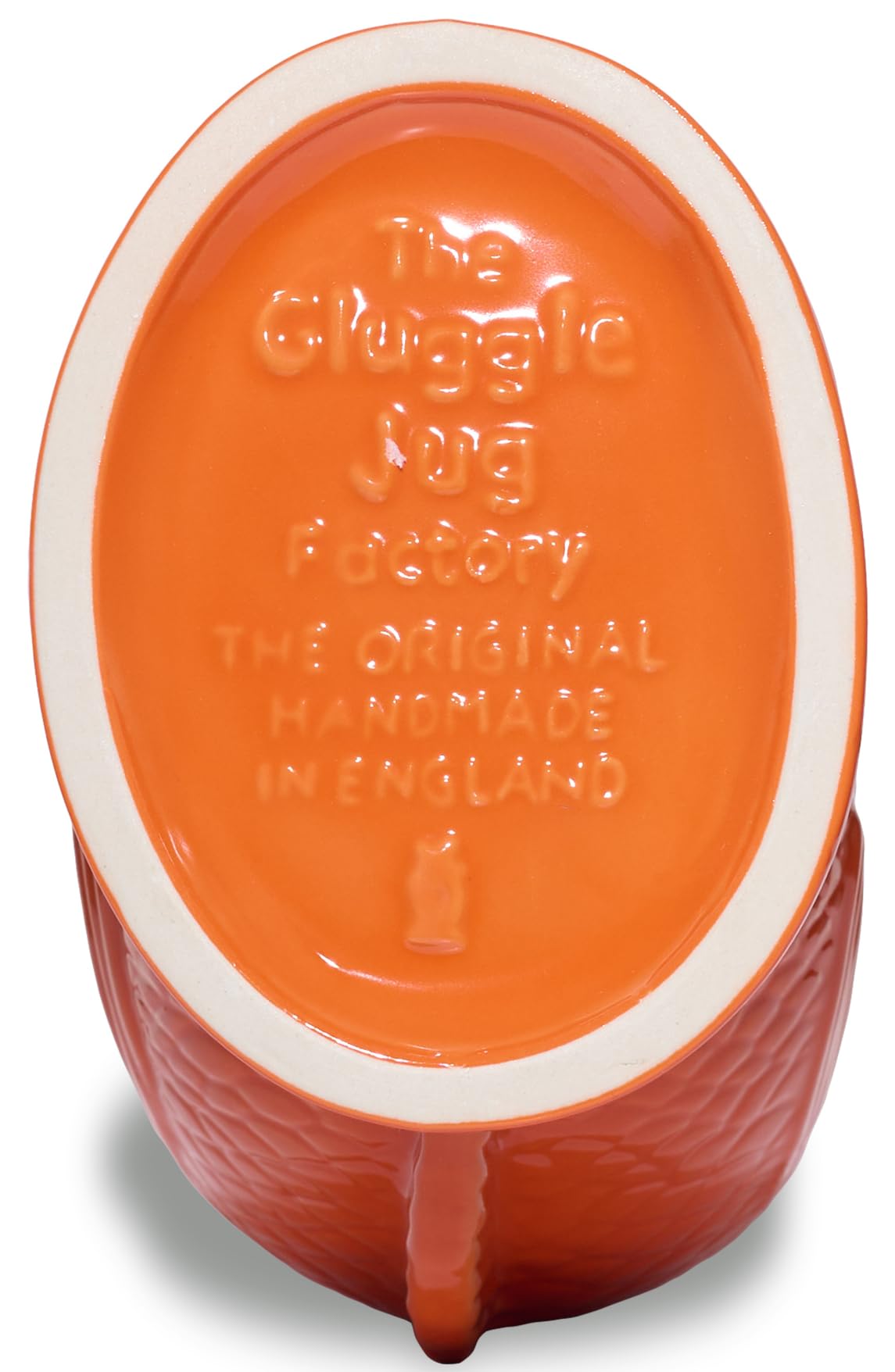 Gluggle Jug XL Orange - 1.2L - Original Gluggle Jug from England - Water jug with glugging sound - Handcrafted and shiny - Iconic jug as vase or decanter.