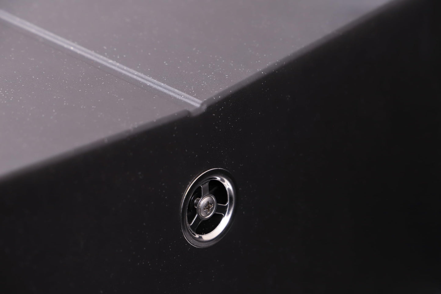 Respekta Cleveland Mineral Sink in Black/1 Bowl Inset Sink 100 x 50 cm/Sink suitable for base cabinets from 60 cm wide.
