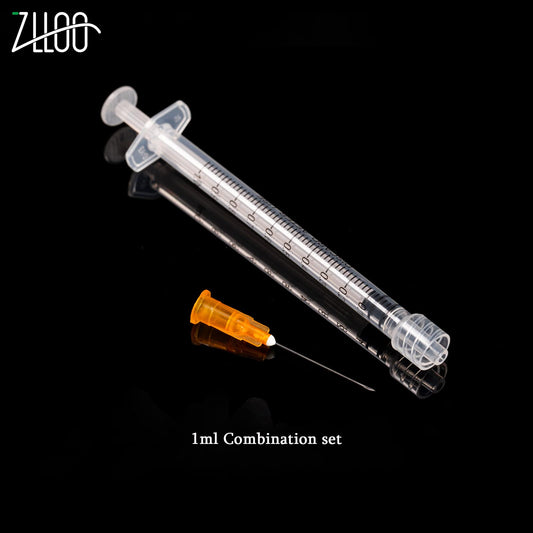 1 ml/cc plastic syringe with 25G-25mm needle, disposable Luer-Lock, individually packaged, easy to use (100 pieces)