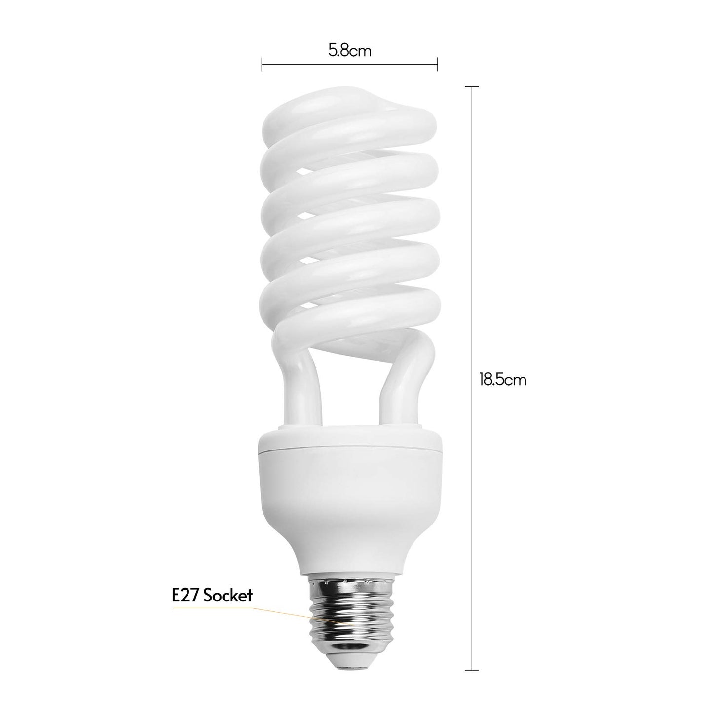 Andoer 4 x Photo Lamp 45W 220V, 5500K CRI90 Daylight Spiral Lamp, Energy Saving E27 Bulb for Photo Studio Studio Lighting Video Lighting