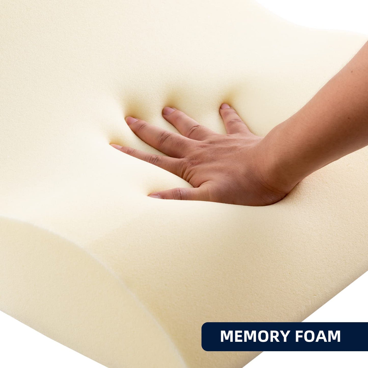 NOFFA Reading Pillow for Bed and Sofa - Memory Foam Wedge Pillow - Ergonomic Backrest Headrest - Perfect for back support while relaxing, playing, reading, or watching TV - Wide