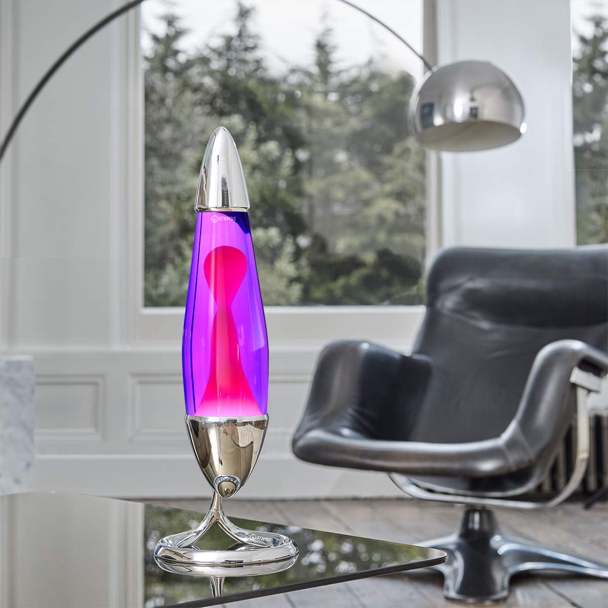 Mathmos Neo lava lamp for kids and adults (Chrome - Purple/Pink)
