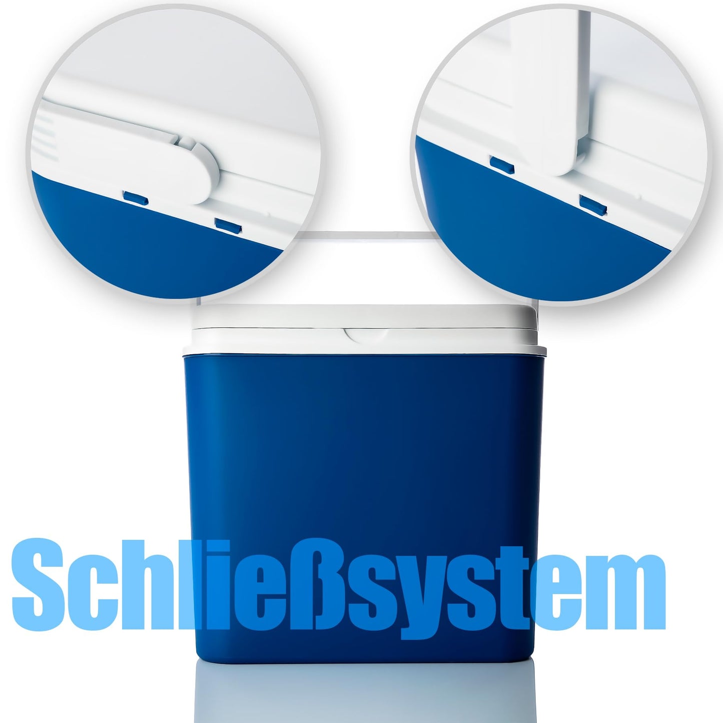 BigDean Cooler Box 24 liters blue/white - Insulated box with up to 14 hrs cooling - Cool bag for on the go - Outdoor thermobox for camping, picnic & garden - Made in Europe