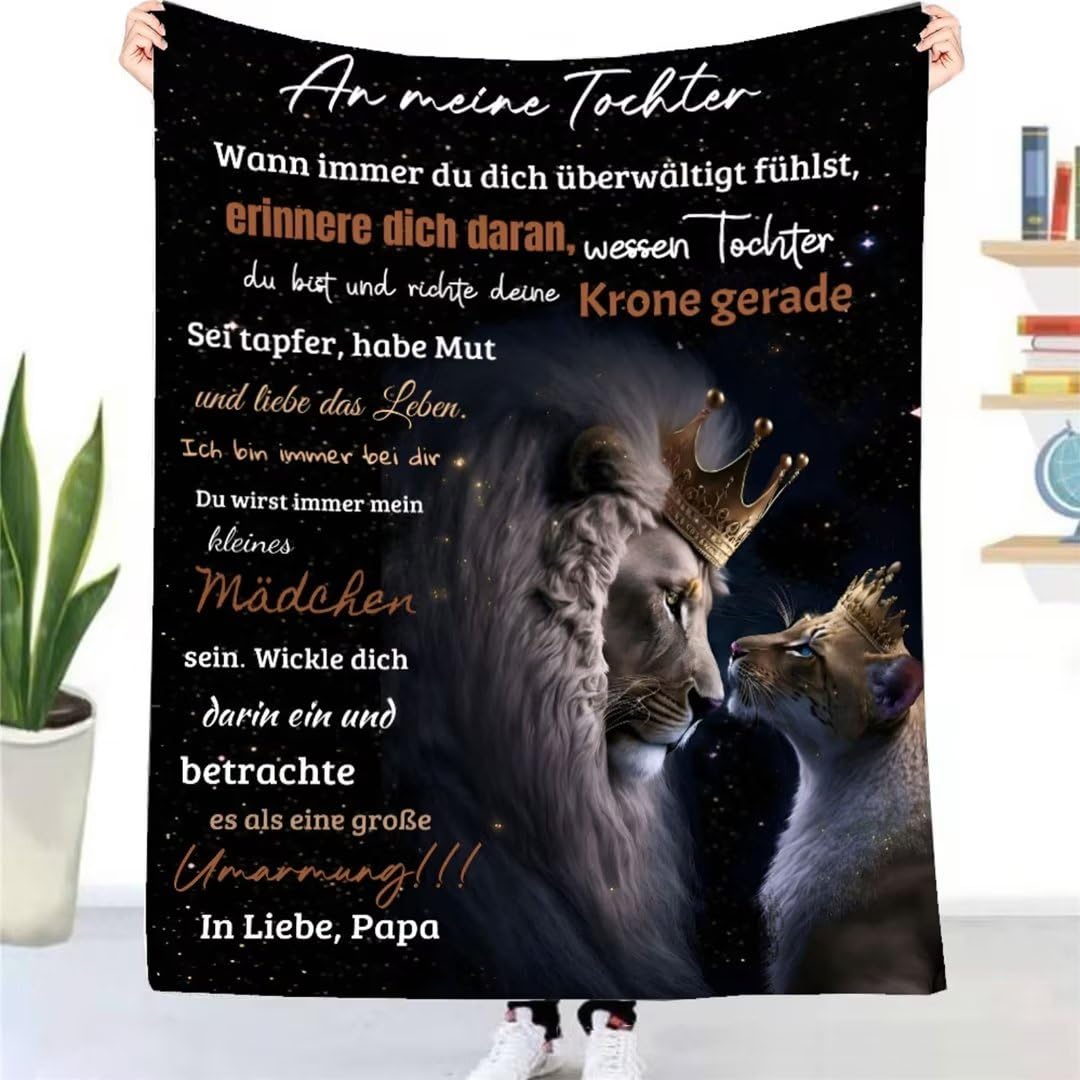 Cuddle Blanket: Soft father-daughter blanket, personalized gift from dad. Super soft fleece blanket, perfect for birthday and Christmas gifts. Ideal for living room, bed, or sofa.