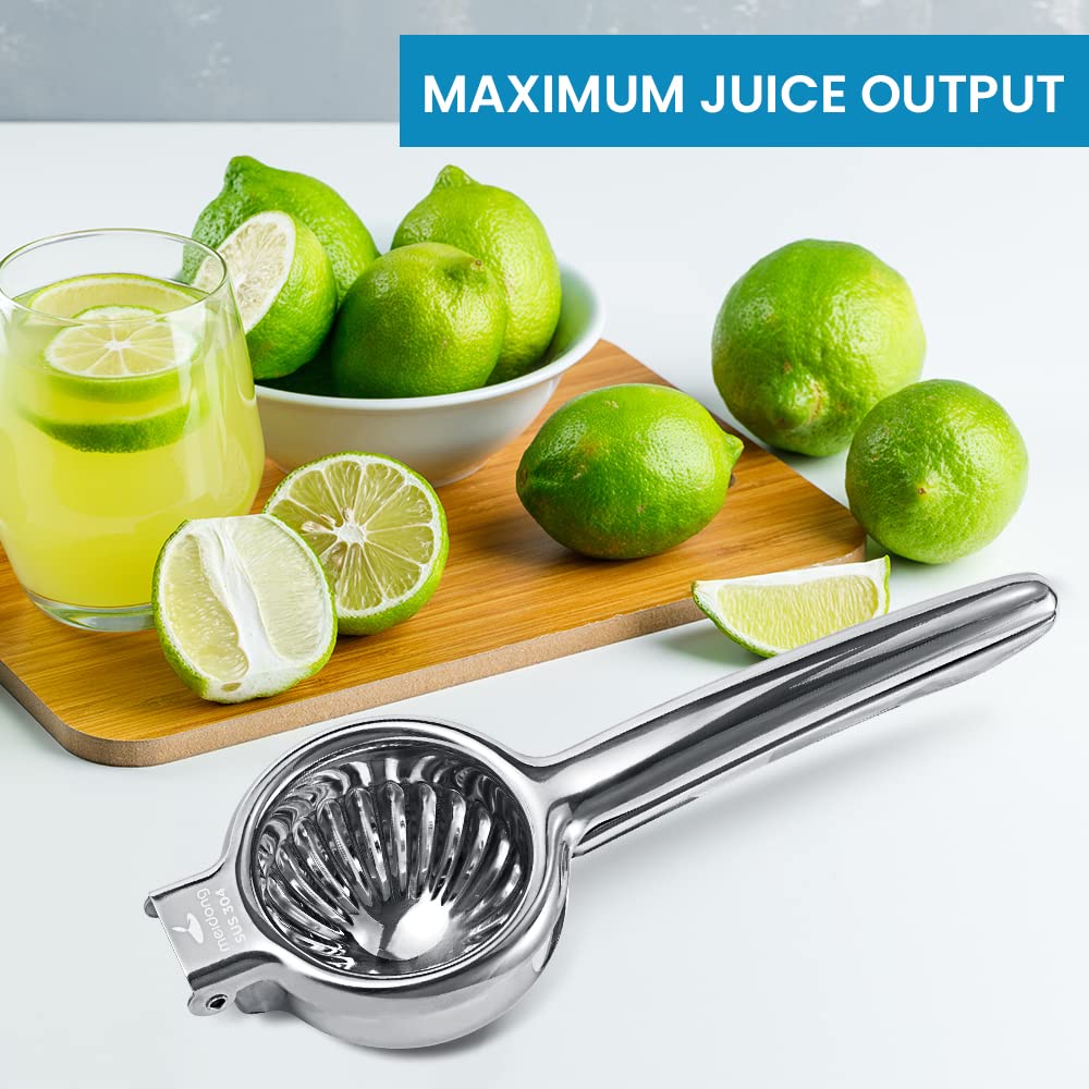Lemon squeezer lime squeezer citrus juicer stainless steel citrus juicer hand press juicer manual citrus juicer for juicing lemon & limes, vegetables, silver