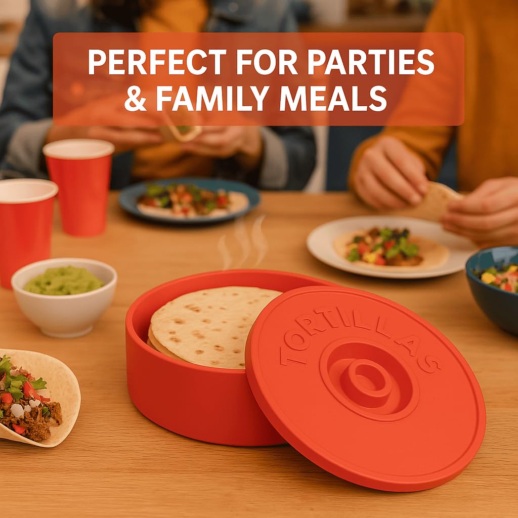 A TODA LECHE - Tortilla Warmer - Mexican tortilla holder for keeping tortillas warm - Quesadillas - Mexican Tacos - 22 cm