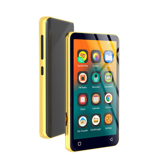 Innoasis MP3 player with Bluetooth and Wi-Fi, full touchscreen, 10.2 cm, MP4 player, MP3 player with Spotify, HiFi sound, portable digital audio player with speaker (Gold/Black)