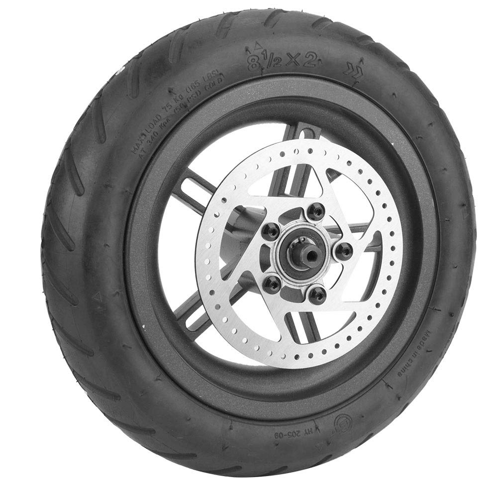 VOBOR Rear Wheel Scooter Tire, Disc Brake Tire with Hub and Brake Disc M365 Electric Scooter Rear Tire Replacement Wheels Pneumatic Rear Wheel Tire Electric Scooter Tire