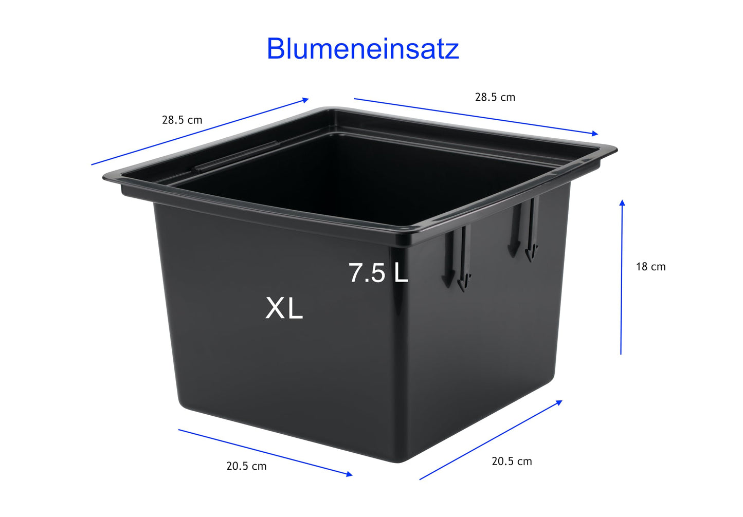 MELTOM plant pot flower pot with removable insert slim high square 3D effect color: white SET2: XXL+XL