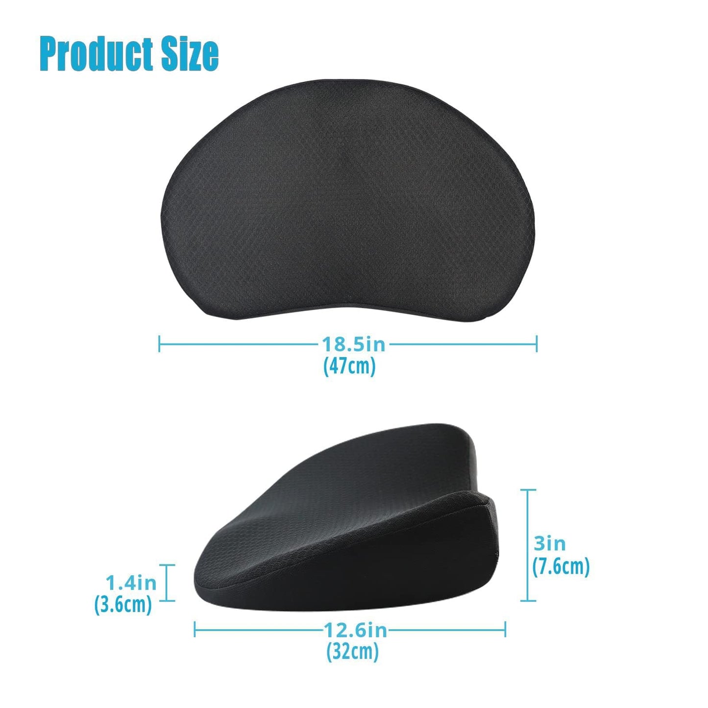 OLYDON Wedge Cushion for Car, Memory Foam Car Seat Cushion, Improving Sitting Posture, Comfortable Car Seat Cushion for Adults, Suitable for Car and Office Chair (Black)