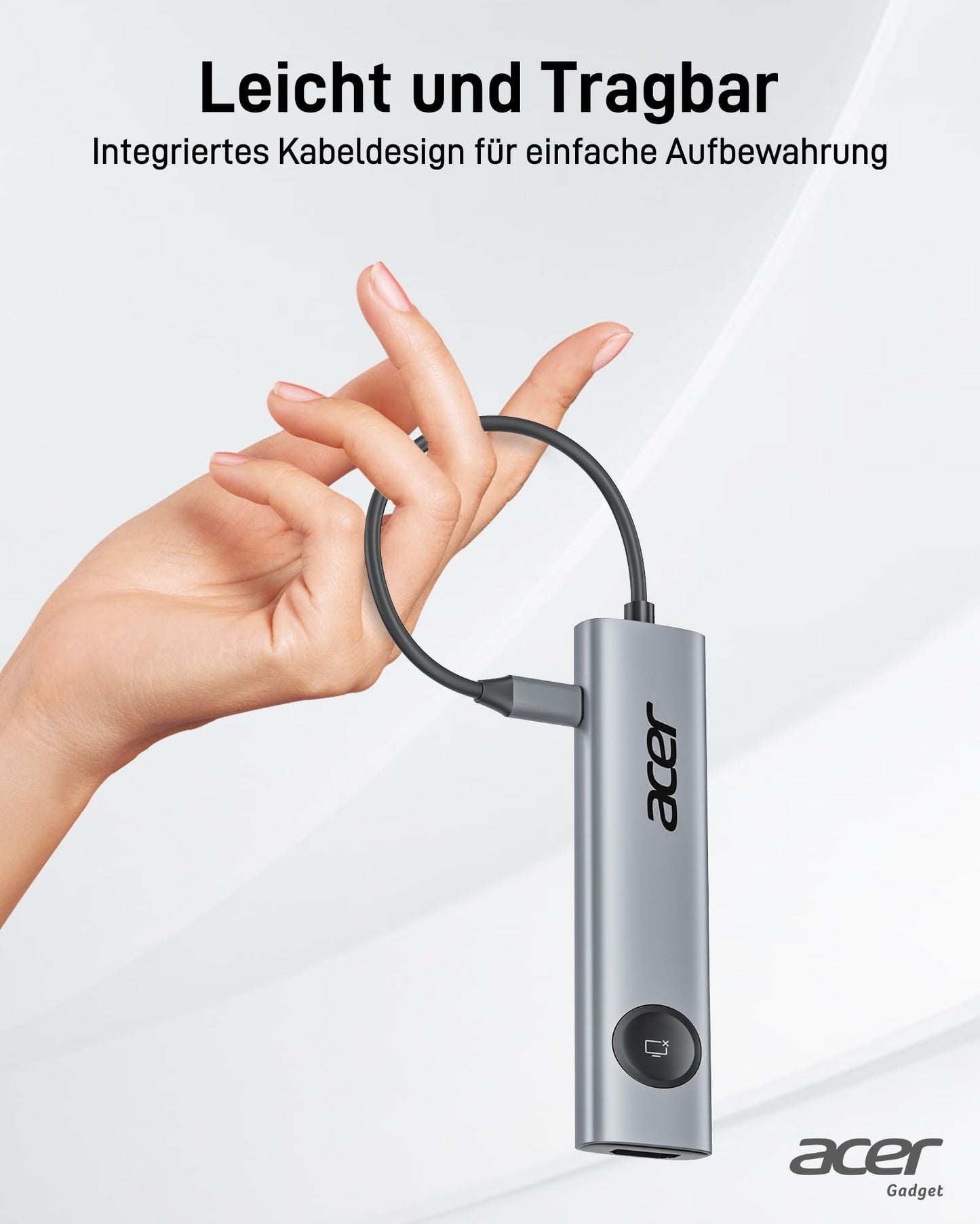 Acer USB C Hub, 4K@60Hz Adapter with HDMI, PD 100W, 2x USB 3.0, data port, card reader, and screen control - 7 in 1 docking station for MacBook Pro/Air, Surface, iPhone 16 Pro.