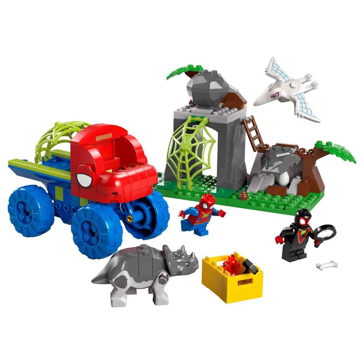 LEGO Marvel Spidey's Team on rescue mission in the Dino Truck, buildable superhero toy car, adventure playset for kids 4+, Spidey and His Super Friends 11199