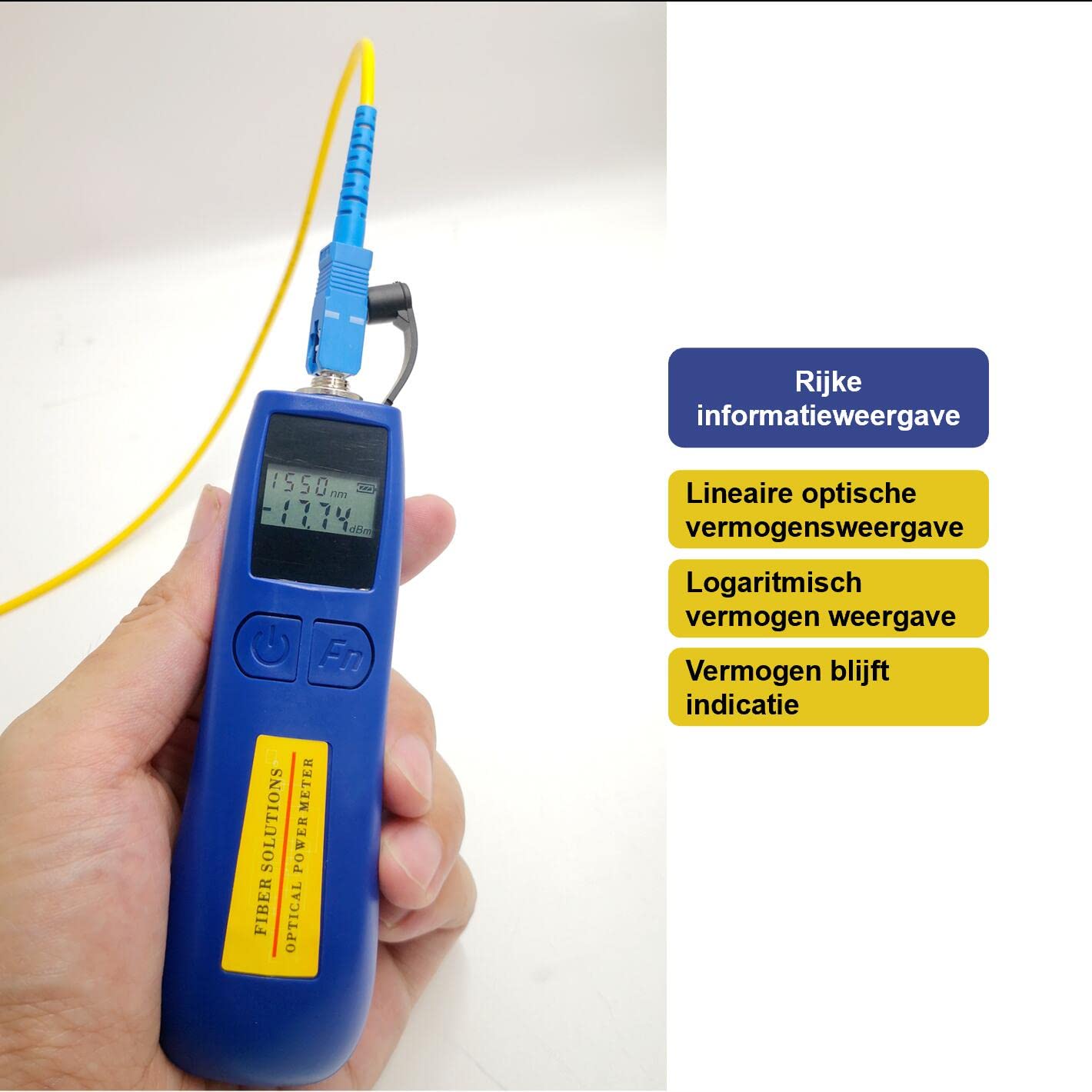 ALLGRIIT Optical Power Meter -70~+10dBm, fiber tester for 800-1700nm wavelengths, high precision and lightweight at only 68g (AT-TL537OPM)