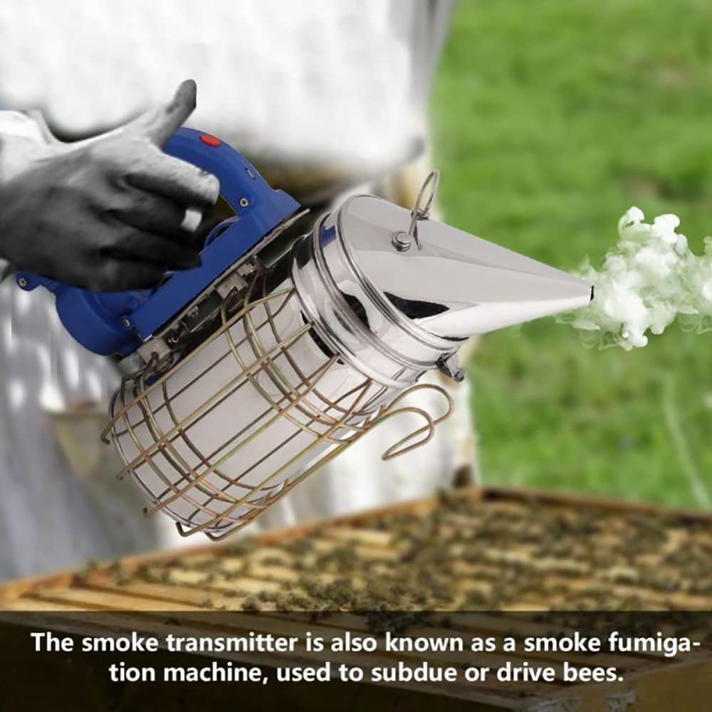 Bee Hive Smoker, Electric Rechargeable Beekeeping Smoker with Heat Shield, Stainless Steel Electric Beekeeping Tool (No Battery)