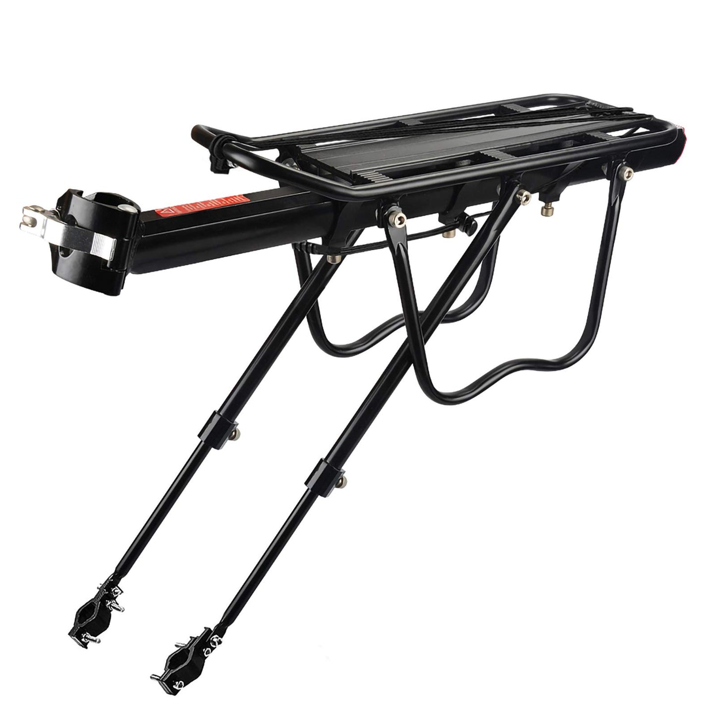 Bike rack 24-29 inch, Adjustable mountain bike luggage carrier, Universal lightweight aluminum alloy bicycle rack with a maximum load capacity of 100kg, Rear rack with reflector.