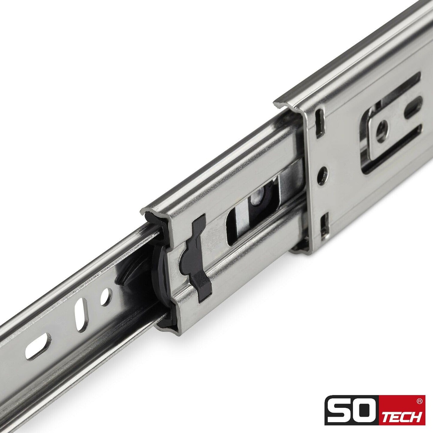 SOTECH 2 pairs (4 pieces) full extension slides KV1-45-H45-L600-NF 600 mm (retracted) telescopic ball bearing slide load capacity 45 Kg