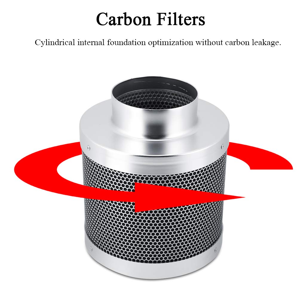Cocoarm activated charcoal filter stainless steel charcoal filter activated charcoal carbon air filter reducing allergens and odors for bathroom office hotel 4inch diameter 200mm